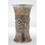 A Dutch silver waisted vase, bears import marks for London, 1898: of waisted form with flared rim,