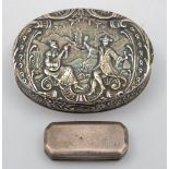 A Dutch silver snuff box: of oval outline,