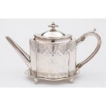 A George III silver teapot, maker I.