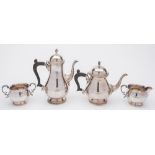 An Elizabeth II silver four-piece tea and coffee service: maker BES Co, Birmingham,