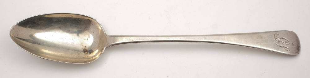 A George III Silver old English pattern serving spoon, John Lias, London, 1817: initialled, 30.