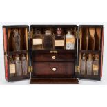 A 19th century mahogany apothecary's chest: of rectangular outline,