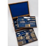 An extensive George V silver Old English pattern flatware service, maker Mappin & Webb, Sheffield,