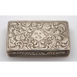 A Victorian silver snuff box, maker Francis Clark, Birmingham, 1845: initialled,