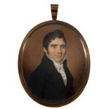 Circle of Thomas Richmond [1771-1837]- A miniature portrait of a young gentleman:-,