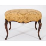 A Victorian carved walnut stool:,