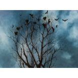 * Anthony Amos [1950-2010]- Rooks in a tree top:- signed lower right oil on board 75 x 101cm