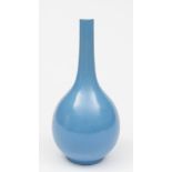 A Chinese 'claire-de-lune' glazed bottle vase: of ovoid form with slender neck,