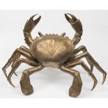 A large late 20th century bronze model of a crab: with outstretched claws, 120cm. wide.