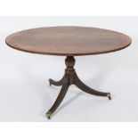 A Regency mahogany oval breakfast table:,