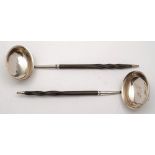 A pair of George III Scottish silver toddy ladles, maker George McHattie, Edinburgh,