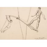 * Dame Laura Knight [1877-1970]- Acrobats:- signed Laura Knight bottom right pencil drawing 23.