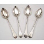 A set of four George III silver Old English tablespoons, maker Peter & Jonathan Bateman, London,