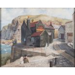 * Richard Eurich O.B.E., R.A. [1903-1992]- The Cod and Lobster, Staithes:- signed R.