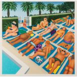 * Beryl Cook [1926-2008] - Sun Worshippers:- silkscreen print,