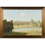 * Algernon Cecil Newton R.A.[1880-1968]- Sunlit river:- monogrammed AN bottom left oil on canvas 60.