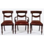 A set of six late Regency mahogany dining chairs:,