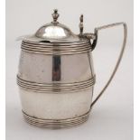 A George III Scottish silver mustard pot, maker James Dempster, Edinburgh, 1804: crested,