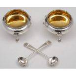 A pair of Victorian silver salts, maker Arthur Sibley, London,