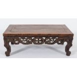 A Chinese hardwood rectangular urn table:,