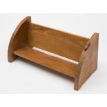 By Robert Thompson of Kilburn 'The Mouseman' oak book trough: of rectangular outline,