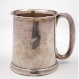 A George V silver mug, maker Joseph Gloster Ltd, Birmingham, 1926: inscribed and dated,
