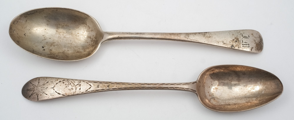 A George III provincial Irish silver old English pattern pointed end spoon, maker Sheenan, Cork ,