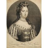 John Smith [1652-1742] after Sir Godfrey Kneller- A portrait of Mary of Modena:- mezzotint