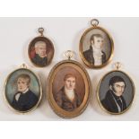 English School early 19th Century- A miniature portrait of a William George as a boy:-,