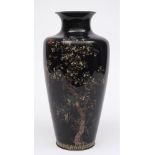 A large Japanese cloisonne vase: of ovoid form decorated with a blossoming tree and birds to a