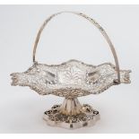 A George V silver swing handled basket, maker Elkington & Co, Birmingham,