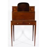 A lady's 19th century mahogany and inlaid bonheur du jour:,