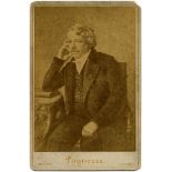 L.J.M. DAGUERRE - AFTER A DAGUERREOTYPE BY CHARLES R. MEADE: A cabinet card 16.5 x 11cm.