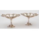 A pair of Edward VII silver comports, maker Williams (Birmingham) Ltd, Birmingham,