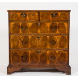 An 18th Century walnut and crossbanded rectangular chest:,