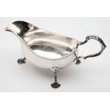 An Elizabeth II silver sauceboat, maker AHN, Sheffield,