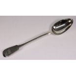 A Victorian silver fiddle pattern basting spoon, maker J Whiting, London, 1846:, initialled,