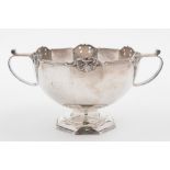 A George V silver twin-handled rose bowl, maker Martin Hall & Co, Sheffield,