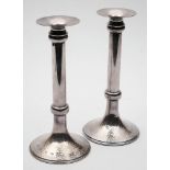 A pair of Queen Elizabeth II silver candlesticks, maker James Dixon & Sons Ltd, Sheffield,