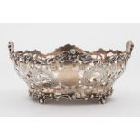 An Edward VII silver basket, maker Carrington & Co, London, 1901: of oval outline,