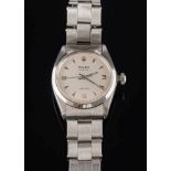 A gentleman's stainless steel 'Rolex Oyster Precision' wristwatch: the satin-finish dial with