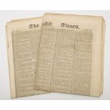 TWO ISSUES OF THE TIMES NEWSPAPER, 1839 A complete issue of The Times for 21 Feb.