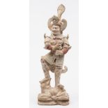 A Chinese painted pottery tomb guardian figure,