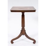 An early 19th century mahogany square occasional table:,