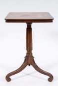 An early 19th century mahogany square occasional table:,