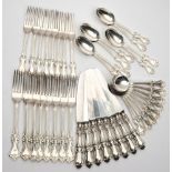 An Elizabeth II silver Albert pattern part flatware service, maker C J Vander Ltd, London,