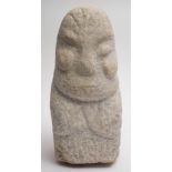 A South American carved grey stone figure: in Pre-Columbian style,