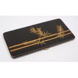 A Japanese Komai enamel cigarette case: of rectangular outline,