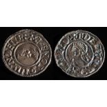 Aethelred II (978-1016) silver penny:, 1.2g. last small cross type, s.