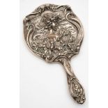 An Art Nouveau silver-backed hand mirror, maker Levi & Salaman, Birmingham,